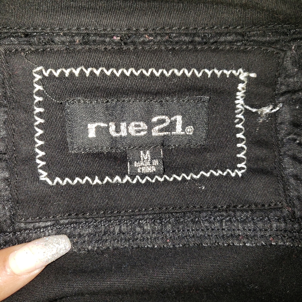 Black Rocker Style Jacket Rue21  Size Medium - Picture 5 of 8
